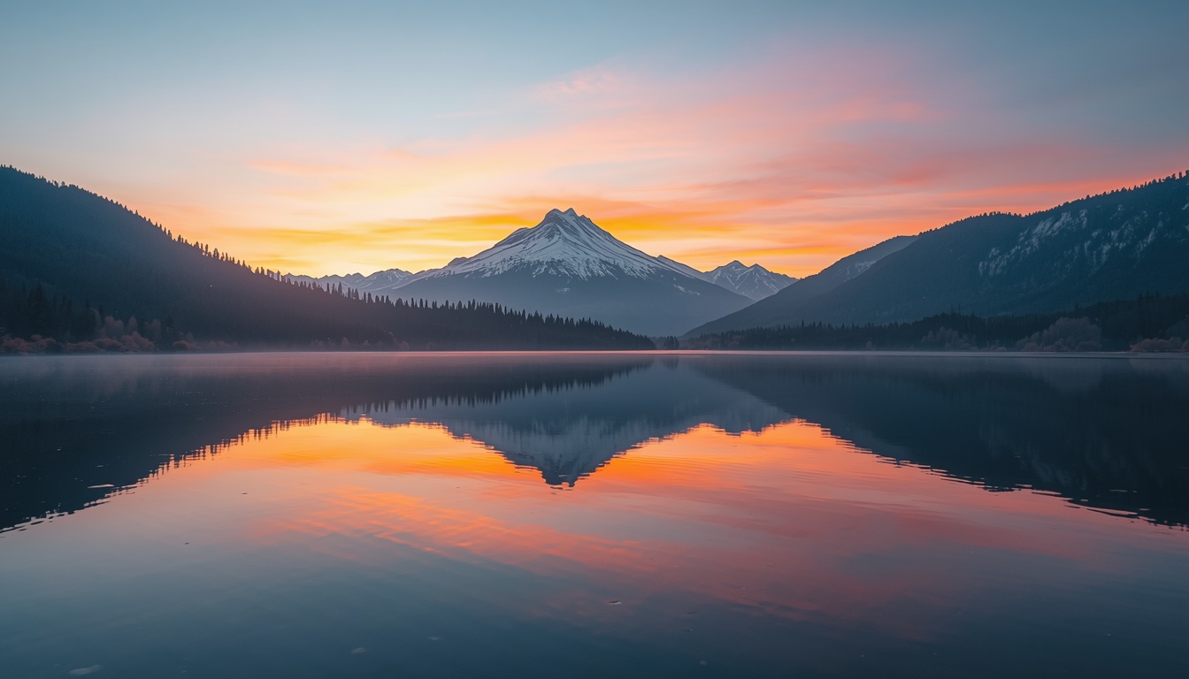 Mountain dawn landscape reflecting clarity in morning planning